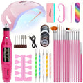LINMANDA Professional USB Electric Nail Drill Polish File Kit with UV LED Nail Lamp Gel Manicure Dryer Lamp Acrylic Starter Set