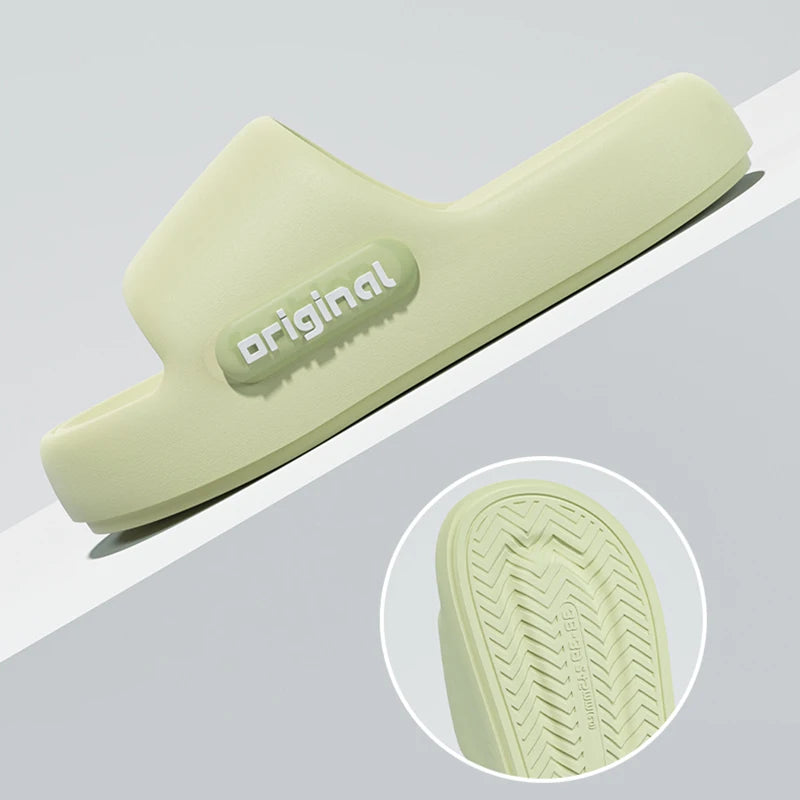 Thick Bottom Cloud Slippers Women Fashion Letter Print Platform Sandals Woman 2025 Comfortable Soft Sole Beach Pillow Slides