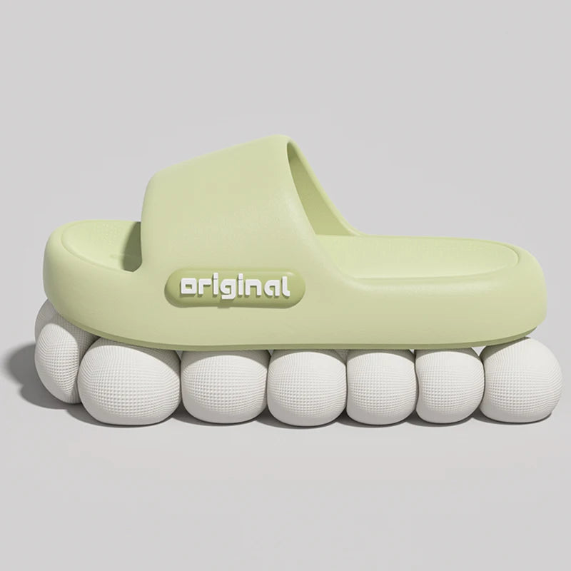 Thick Bottom Cloud Slippers Women Fashion Letter Print Platform Sandals Woman 2025 Comfortable Soft Sole Beach Pillow Slides